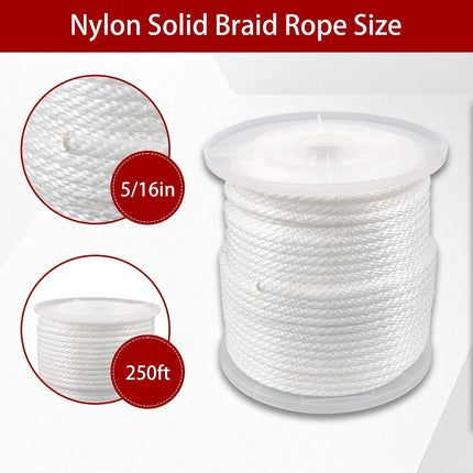 Findmall Nylon Solid Braid Rope with Spool, Durable Utility Cord for Outdoor, Camping, Boating, DIY & General Purpose Use