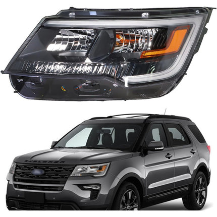 Findmall Headlight Assembly for 2016–2018 Ford Explorer Front Left Driver Side, Replaces FB5Z-13008-AD