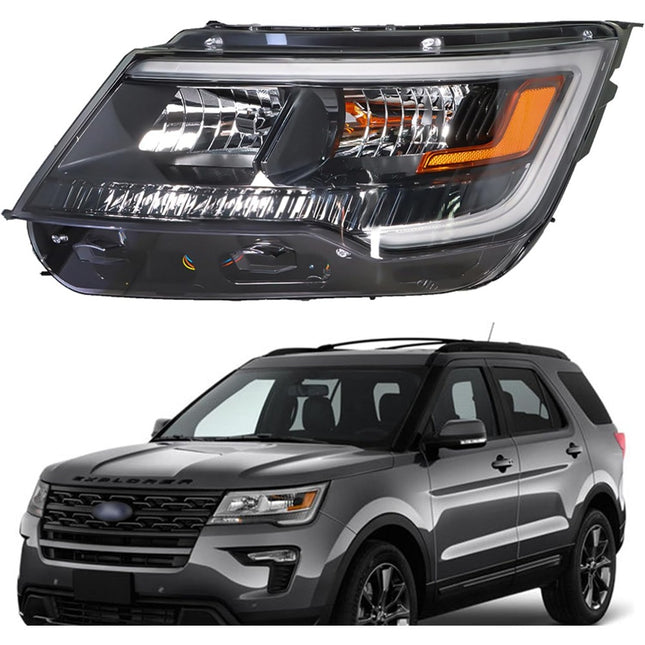 Findmall Headlight Assembly for 2016–2018 Ford Explorer Front Left Driver Side, Replaces FB5Z-13008-AD