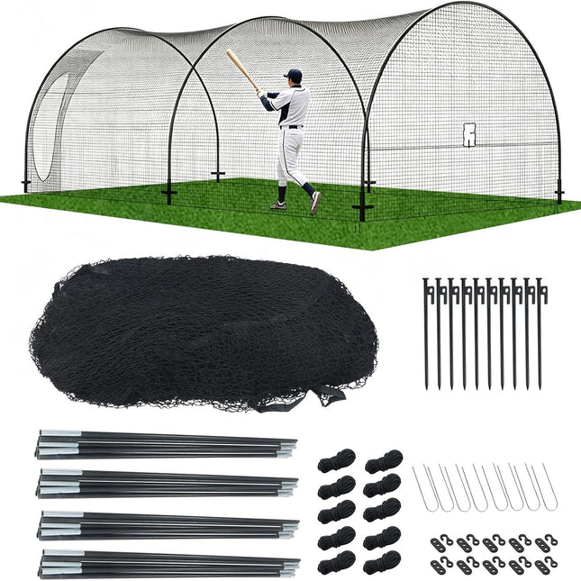 Findmall 33ft x 12ft x 10ft Baseball Batting Cage,with Carry Bag, Heavy Duty Softball Practice Portable Cage Net, for Backyard Batting Hitting Training