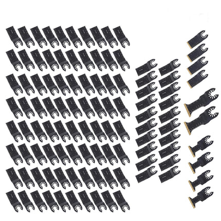Findmall 110-Piece Oscillating Multi-Tool Blade Kit - Titanium and High Carbon Steel Blades (4 Types, Regular, Titanium-Plated,Extended Saw Blades)