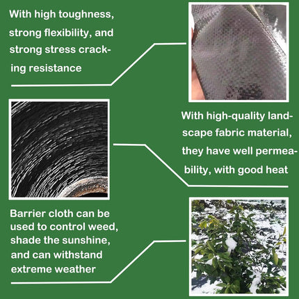 Findmall 90g PE Weed Barrier Landscape Fabric Roll, Heavy Duty Woven Ground Cover Weed Block Cloth for Garden Landscaping Flower Bed Driveway