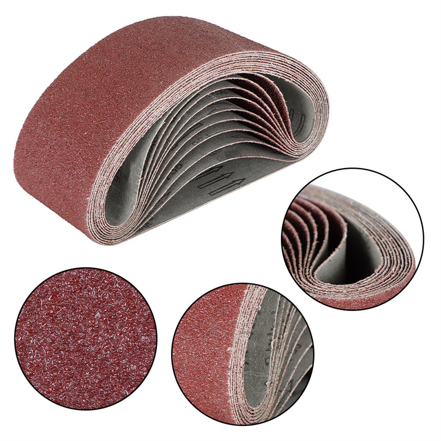 findmall 10Pcs 4 Inch x 24 Inch Aluminum Oxide Sanding Belt, 36 Grit Sandpaper Sanding Belts Fit for Polishing Metal