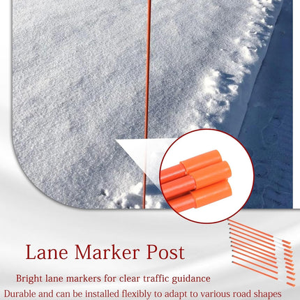 Findmall 48 Inch Driveway Markers, 5/16" Diameter Orange Reflective Snow Stakes, Fiberglass Lane Marker Posts for Driveways, Parking Lots & Walkways