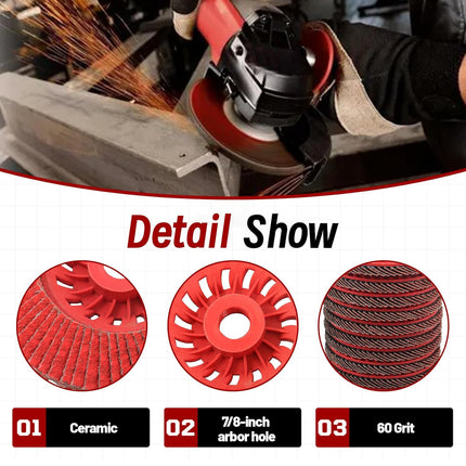 Findmall 10 PCS 4.5 Inch Ceramic Flap Discs Type 29, 40/60/80 Grit Sanding Grinding Wheels with 7/8" Arbor for Angle Grinder, Metal & Stainless Steel