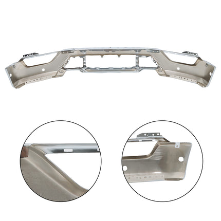 Findmall Chrome Steel Front Bumper Face Bar with 6 Parking Sensor Holes Replacement for 2021-2023 Ford F-150