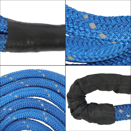 Findmall 7/8in x 30ft Power Recovery Rope, Nylon N66 Double-Layer Weaving, 30000 Pounds Breaking Strength, 30% Elasticity Offroad Power Strap for Truck ATV UTV Tractor, Blue