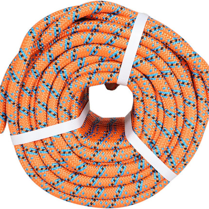 Findmall 1/2in 150ft Braided Rope 32 Strands Polyester Braided Line Replacemet for Swing Chair Swing Camping Tree Working Orange Blue Black