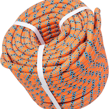 Findmall 1/2in 150ft Braided Rope 32 Strands Polyester Braided Line Replacemet for Swing Chair Swing Camping Tree Working Orange Blue Black