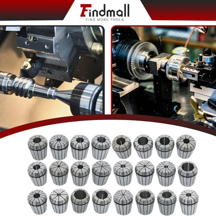 Findmall 24Pcs ER40 Accuracy Collet Set 3mm-26mm for CNC Milling Lathe Tool and Work-Holding Engraving Machine