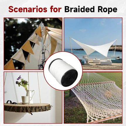 Findmall Nylon Solid Braid Rope with Spool, Durable Utility Cord for Outdoor, Camping, Boating, DIY & General Purpose Use