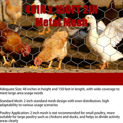 Findmall Metal Mesh Pencing 2IN Holes Garden Poultry Chicken Wire Netting