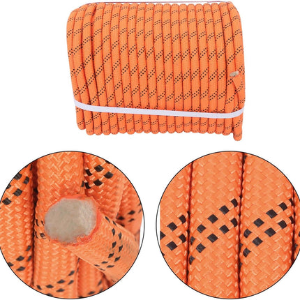 Findmall 1/2in x 220ft Strong Arborist Rigging Ropes, 48 Strands Braided Polyester Rope, for Towing, Swing, Camping, Clothes Drying, Orange and Black