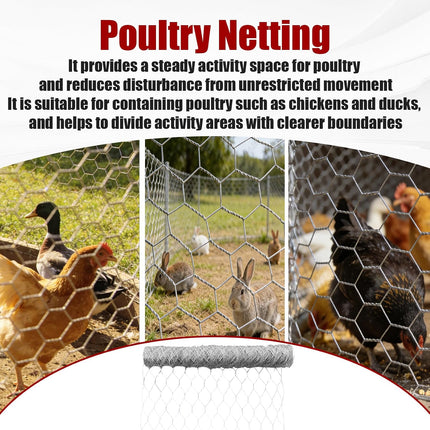 Findmall Metal Mesh Pencing 2IN Holes Garden Poultry Chicken Wire Netting