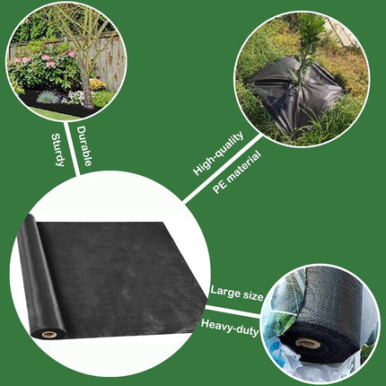 Findmall 90g PE Weed Barrier Landscape Fabric Roll, Heavy Duty Woven Ground Cover Weed Block Cloth for Garden Landscaping Flower Bed Driveway