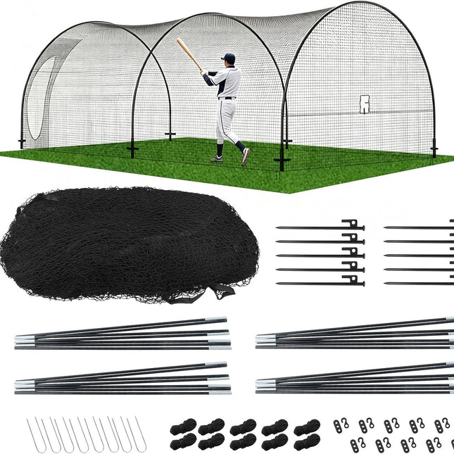 Findmall Softball Baseball Batting Cage, Practice Portable Cage Net for Backyard Batting Hitting Training with Carry Bag, 30ft x 13ft x 9ft