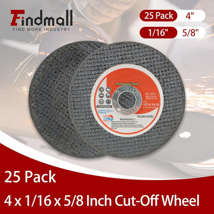 Findmall Cut Off Wheels 4 Inch x 1/16 Inch x 5/8 Inch Arbor Cutting Wheels Fit for Cutting Stainless Steel and Ferrous Metals