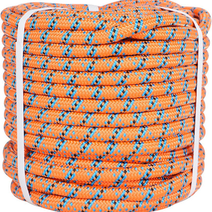 Findmall 1/2in 150ft Braided Rope 32 Strands Polyester Braided Line Replacemet for Swing Chair Swing Camping Tree Working Orange Blue Black
