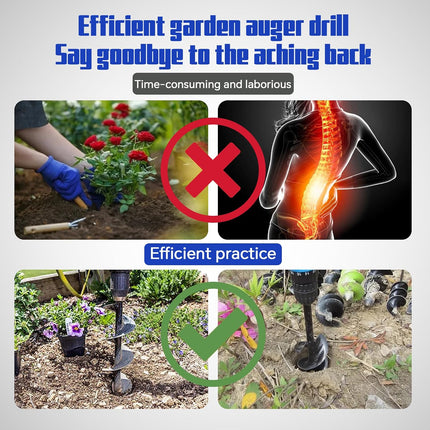 2 x 24 Inch Surface Auger Drill Bit for Planting Garden Auger Drill String or Umbrella Hole Excavator Suitable for 3/8 Inch