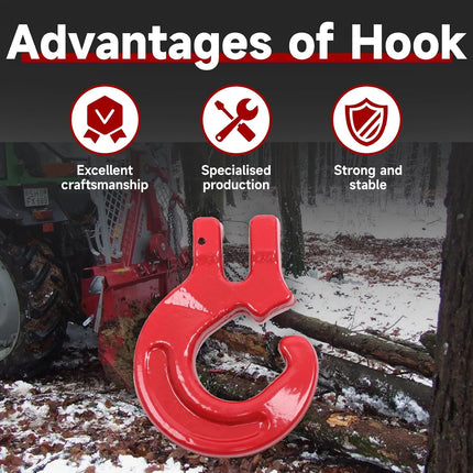 Findmall G80 Logging Chain Choker Hook, Heavy Duty Alloy Steel Chain Hook for Logging, Towing & Load Securing