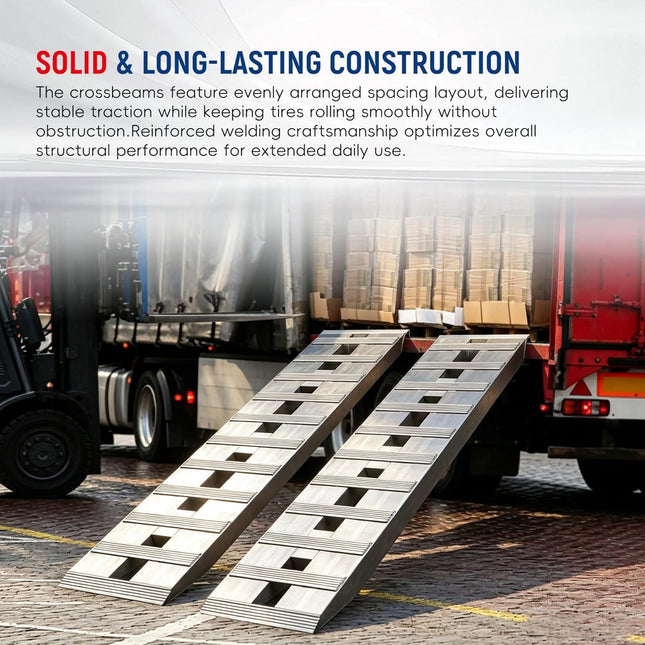 findmall 60 inch X 12 inch Aluminum 1 Pair Ramps Trailer Ramps 6000LBS Hook Ramp Attachment End