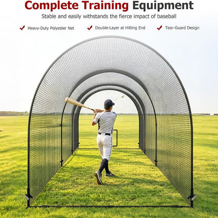 Findmall 33ft x 12ft x 10ft Baseball Batting Cage,with Carry Bag, Heavy Duty Softball Practice Portable Cage Net, for Backyard Batting Hitting Training