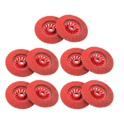 Findmall 10 PCS 4.5 Inch Ceramic Flap Discs Type 29, 40/60/80 Grit Sanding Grinding Wheels with 7/8" Arbor for Angle Grinder, Metal & Stainless Steel