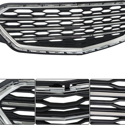 Findmall 2-Piece Front Upper and Lower Bumper Grille Kit Replacement for Equinox 2016-2017