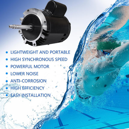 Findmall B668 Swimming Pool Pump Motor, 3/4HP Pool Pump Motor