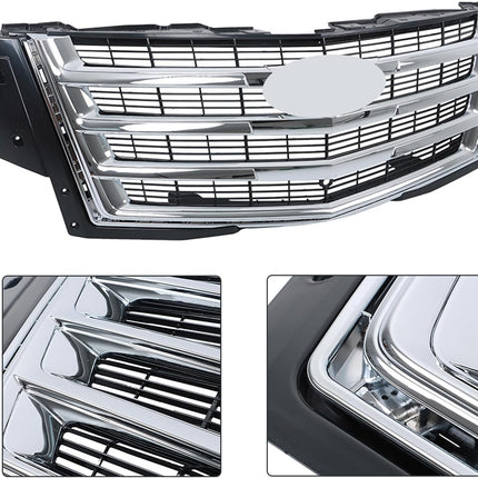Findmall 3-Piece Front Bumper Grille Hood Molding and Lower Face Bar Kit Replacement for Escalade 2015-2020