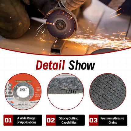 Findmall Cut Off Wheels 4 Inch x 1/16 Inch x 5/8 Inch Arbor Cutting Wheels Fit for Cutting Stainless Steel and Ferrous Metals