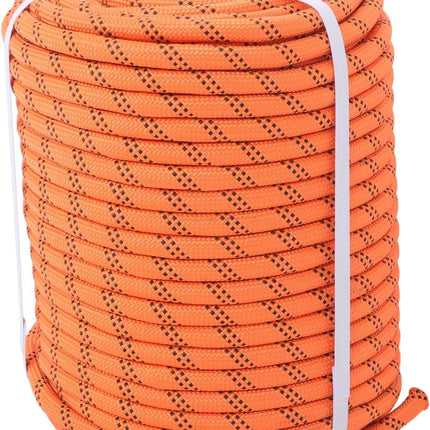 Findmall 1/2in x 220ft Strong Arborist Rigging Ropes, 48 Strands Braided Polyester Rope, for Towing, Swing, Camping, Clothes Drying, Orange and Black