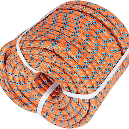 Findmall 1/2in 150ft Braided Rope 32 Strands Polyester Braided Line Replacemet for Swing Chair Swing Camping Tree Working Orange Blue Black