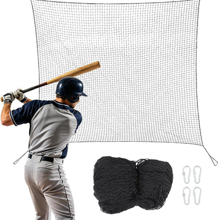 Findmall Baseball & Softball Backstop Net, Twisted Knotted Polyethylene Sports Barrier Netting with Hooks