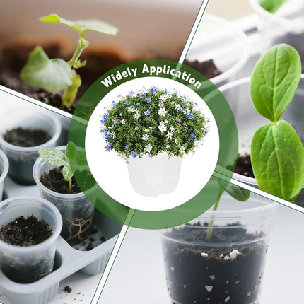 Findmall 30 Pack Clear Plastic Nursery Pots 6.7/5/4 Inch with Drainage Holes, Seedling Pots for Transplanting, Planting and Growing Flowers, Vegetables and Herbs