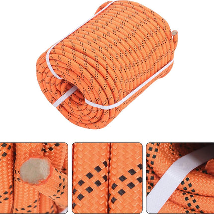Findmall 1/2in x 220ft Strong Arborist Rigging Ropes, 48 Strands Braided Polyester Rope, for Towing, Swing, Camping, Clothes Drying, Orange and Black