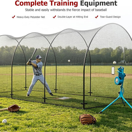 Findmall Heavy Duty Softball Baseball Batting Cage, Practice Portable Cage Net, for Backyard Batting Hitting Training with Carry Bag, 22ft x 12ft x 8ft