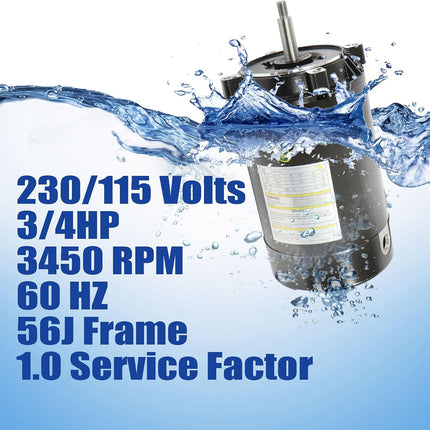 Findmall 3/4HP UST1072 Swimming Pool Pump Motor