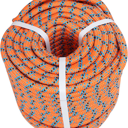 Findmall 1/2in 150ft Braided Rope 32 Strands Polyester Braided Line Replacemet for Swing Chair Swing Camping Tree Working Orange Blue Black