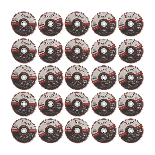 Findmall 25 Pack 3" x 1/32" x 1/4" Cut Off Wheel – Cuts Metal, Steel, Stainless Steel Aluminum Oxide, 1/32" Thin Disc for Angle Grinder, 1/4" Arbor