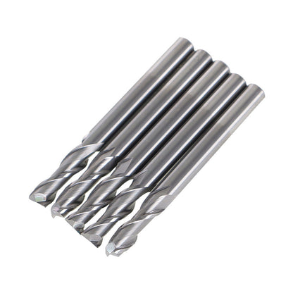 findmall 5Pcs 3/16 Inch Helix Carbide End Mill Tialn Coated 2 Flute 5/8 Inch Length of Cut Fit for Aluminum Cut Non-Ferrous Metal Upcut CNC Spiral Router Bit