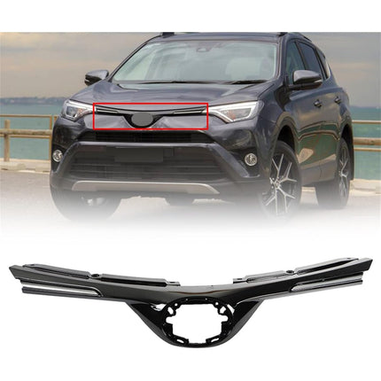 Findmall Front Upper Bumper Grille for 2016-2018 Toyota RAV4, Black