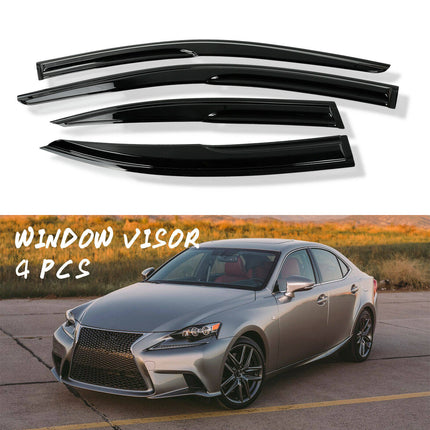 Findmall 4PCS Side Window Visor Vent Rain Guard Deflector Replacement for 2006-2012 Lexus IS250 IS350 ISF Sedan