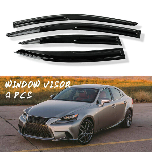 Findmall 4PCS Side Window Visor Vent Rain Guard Deflector Replacement for 2006-2012 Lexus IS250 IS350 ISF Sedan