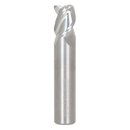 findmall 3/8 Inch Helix Carbide End Mill 3 Flute Carbide Stub Length 45 Degree Fit for Aluminum Cut Non-Ferrous Metal Upcut CNC Spiral Router Bit