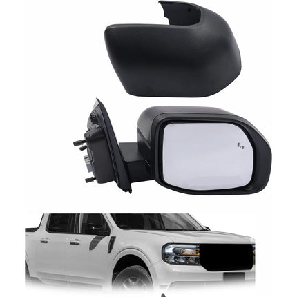 Findmall Side Mirror Assembly for 2022-2024 Maverick, Passenger Side, Power, Heated, Blind Spot, 5-Pin, Matte Black