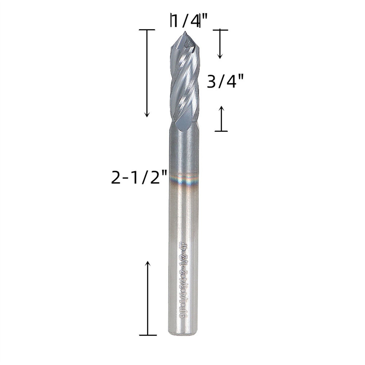 findmall 1/4 Inch Helix Carbide End Mill Tialn Coated 4 Flute 3/4 Inch Length of Cut Fit for Aluminum Cut Non-Ferrous Metal Upcut CNC Spiral Router Bit