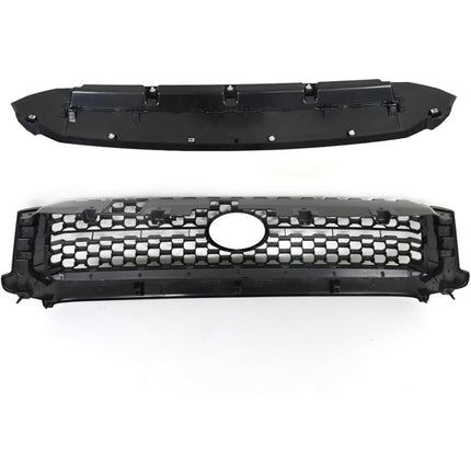 Findmall Front Upper Grille with Hood Bulge Molding for 2014-2020 Toyota Tundra, Matte Black