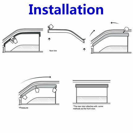 Findmall Smoke Black Side Window Visors Deflectors Rain Guard Replacement for 2011-2019 Explorer