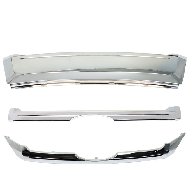 Findmall 3-Piece Chrome Front Upper Center and Lower Bumper Grille Set Replacement for Edge 2011-2014
